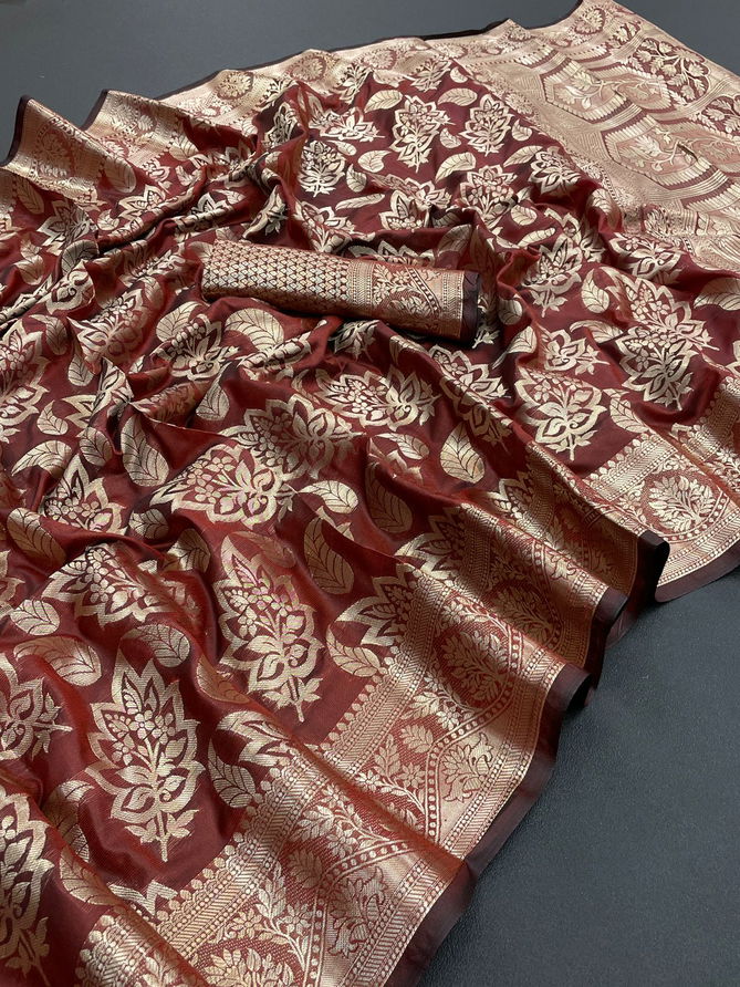 Aab Kanchivaram Organza Patti Non Catalog Sarees